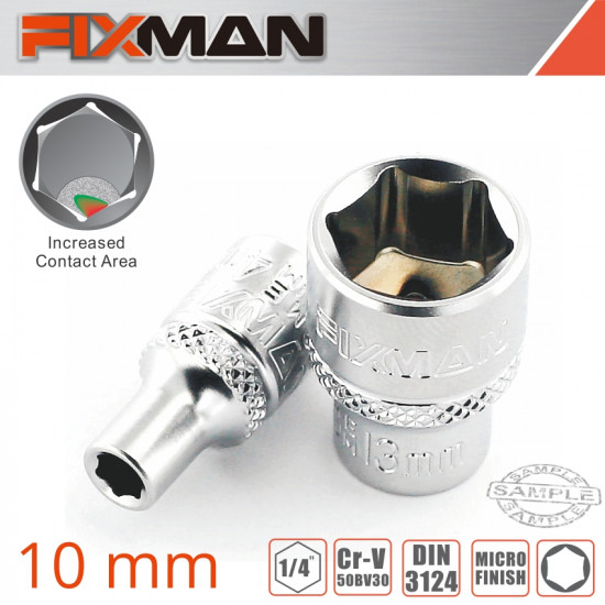 FIXMAN 1/4' Drive Hex Socket 10mm FIXMAN 1/4' Drive Hex Socket 10mm