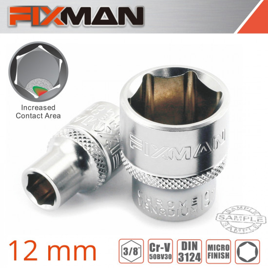 FIXMAN 3/8' Drive Hex Socket 12mm FIXMAN 3/8' Drive Hex Socket 12mm