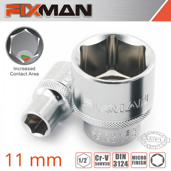FIXMAN 1/2' Drive Hex Socket 11mm X 21.8mm FIXMAN 1/2' Drive Hex Socket 11mm X 21.8mm
