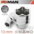 FIXMAN 1/2' Drive Hex Socket 13mm X 21.8mm
