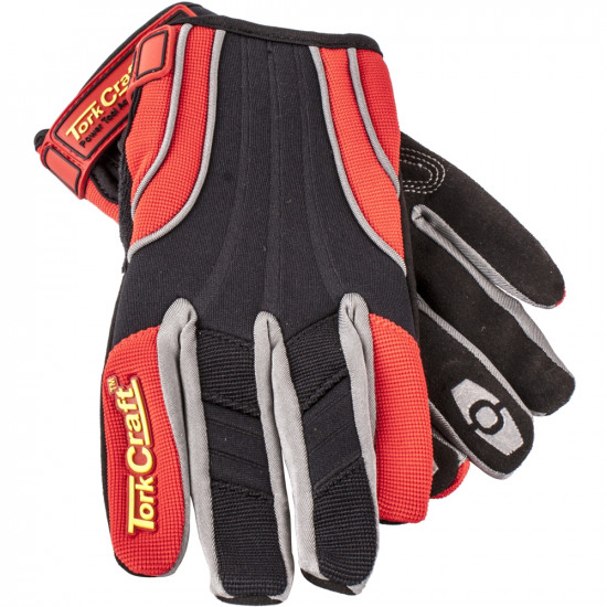 Mechanics Glove X Large Synthetic Leather Reinforced Palm Spandex Red Mechanics Glove X Large Synthetic Leather Reinforced Palm Spandex Red