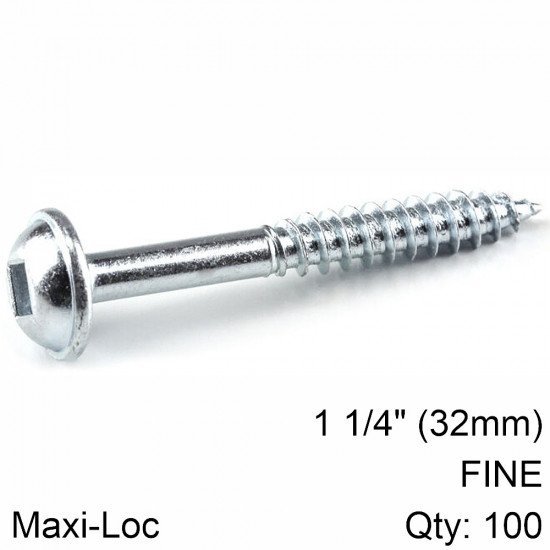 KREG Zinc Pocket Hole Screws 32mm 1.25' #7 Fine Thread Mx Loc 100ct KREG Zinc Pocket Hole Screws 32mm 1.25' #7 Fine Thread Mx Loc 100ct