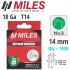 Galv Brad Nail T14 18g 14mm X 1000pcs MILES No8