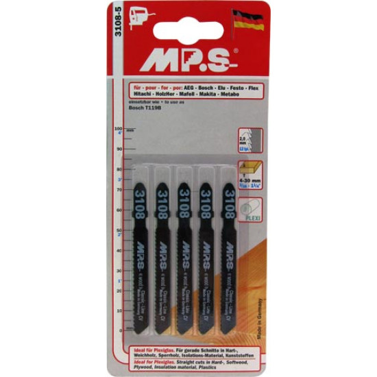 Jigsaw Blade 75mm 12tpi T-shank T119b