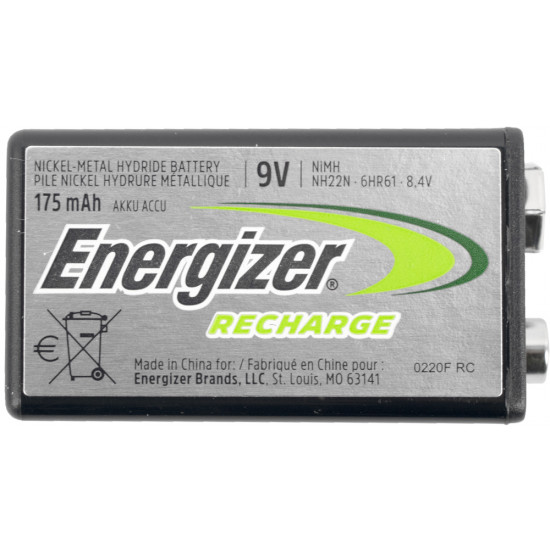 ENERGIZER Recharge: 9v -1 Pack (moq6) ENERGIZER Recharge: 9v -1 Pack (moq6)