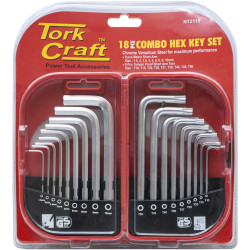 18pc Combo Hex Key Chrome Vanadium Set