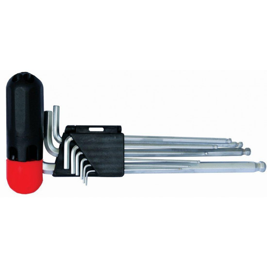 9pc Ball Point Allen Key Set With Interchangeable Handle 9pc Ball Point Allen Key Set With Interchangeable Handle