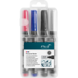 Permanent Marker 4pc Set 1-4mm Ass. Colors With Inst&-white