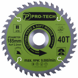 Saw Blade Tct 185 X 2.2 X 30 X 40t Wood Prof.