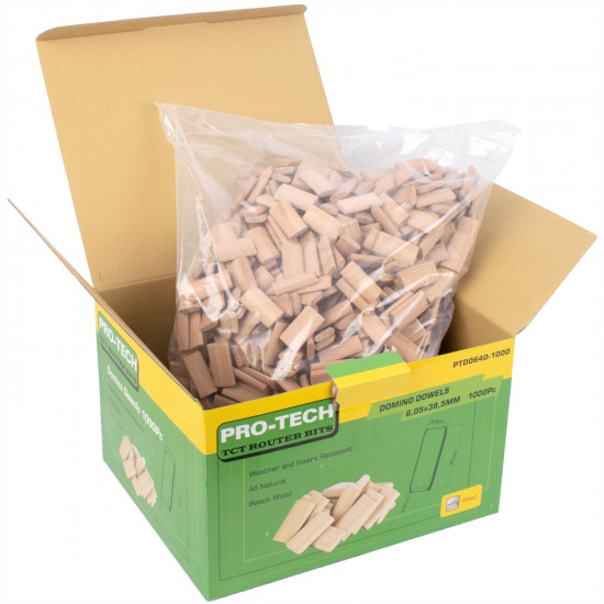 Domino Tenon 6x40mm 1000pc Box Beech Wood Domino Tenon 6x40mm 1000pc Box Beech Wood