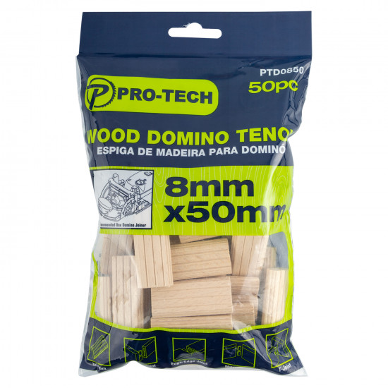 Domino Tenon 8x50mm 50pc Pack Beech Wood Domino Tenon 8x50mm 50pc Pack Beech Wood