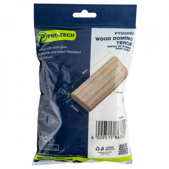 Domino Tenon 8x50mm 50pc Pack Beech Wood Domino Tenon 8x50mm 50pc Pack Beech Wood