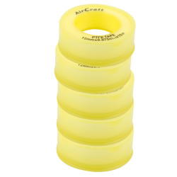 Ptfe Tape 12mmx0.075mmx10m X 5 Rolls Pack