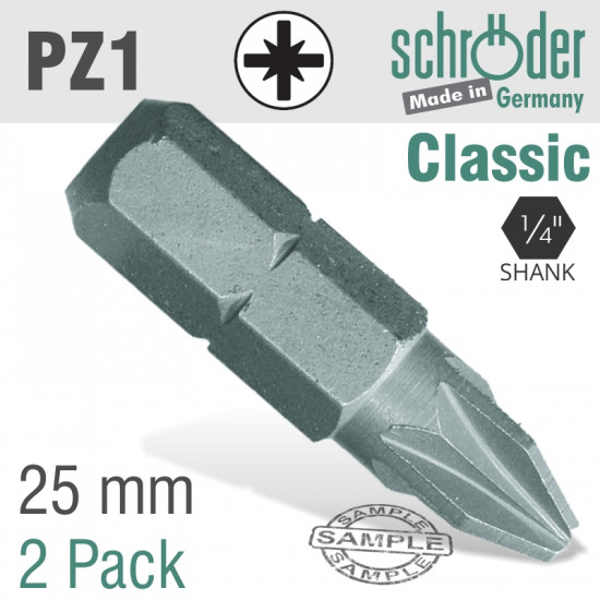 Pozi.no.1x25mm Classic Bit 2cd Pozi.no.1x25mm Classic Bit 2cd