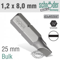 Slotted Bit 1.2x8.0 25mm Bulk