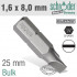 Slotted Bit 1.6x8.0 25mm Bulk