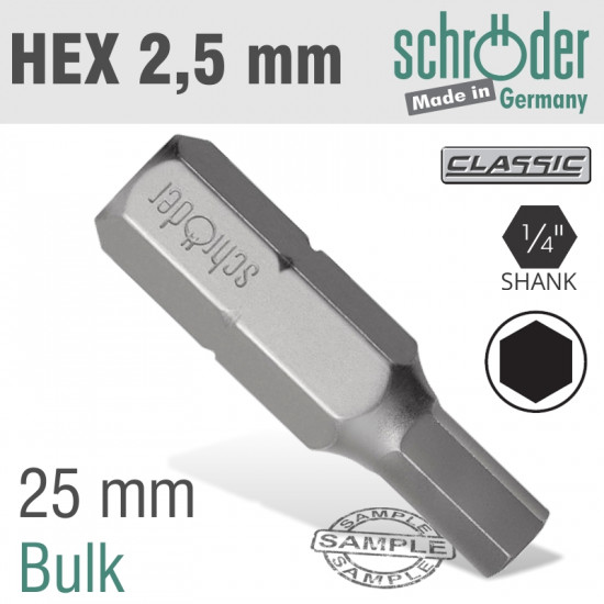 Hex/allen Ins.bit 2.5mm Bulk Hex/allen Ins.bit 2.5mm Bulk