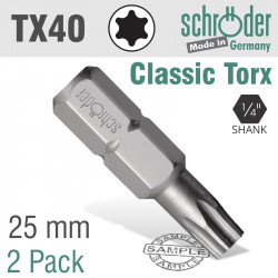 Torx Tx40 Classic Bit 25mm 2cd