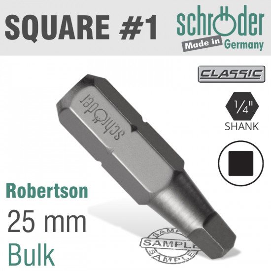 Sq.recess No.1 Insert Bit Sq.recess No.1 Insert Bit