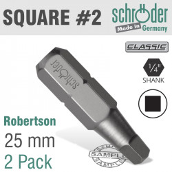 Sq.recess No.2x25mm Bit 2cd
