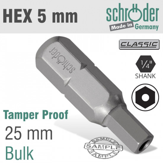 Allen/hex 5mm Security Insert Bit Bulk