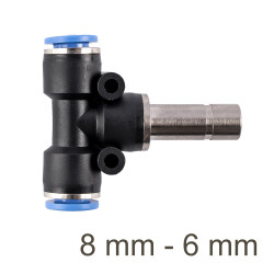 Red. Insert T-joint Pu 8mm - 6mm