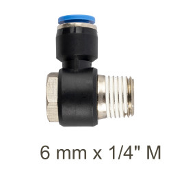 Swivel Elbow Pu 6mm X 1/4' M