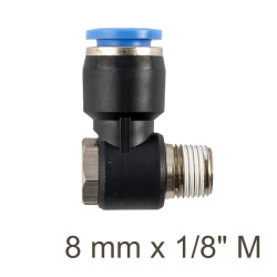 Swivel Elbow Pu 8mm X 1/8' M