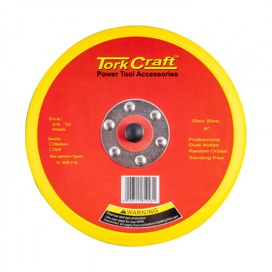 Da Sander Pad Hook And Loop 5 16 - 24unf Med Soft No Holes 150mm 6' Da Sander Pad Hook And Loop 5 16 - 24unf Med Soft No Holes 150mm 6'