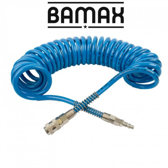 Spiral Polyp Hose Blue 8mmx12mmx12m With Quick Couplers Bx15pu12-8 Spiral Polyp Hose Blue 8mmx12mmx12m With Quick Couplers Bx15pu12-8