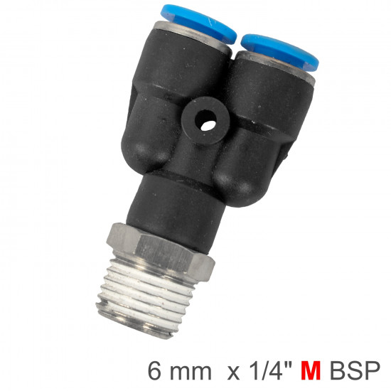 Pu Hose Fitting Y Joint 6mm-1/4 M Pu Hose Fitting Y Joint 6mm-1/4 M