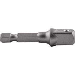 Socket Adaptor 3/8'm Sq X 50mm 1/4'm Hex Shank Carded