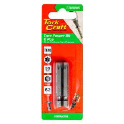Torx Tx 40 Classic Power Bit 50mm 2pc Carded