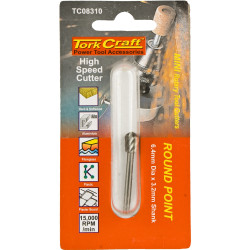 Mini H/speed Cutter 6.4mm Round Point 3.2mm Shank