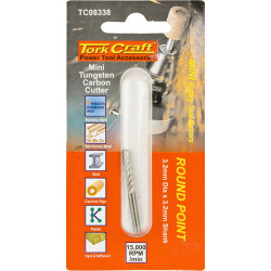 Mini Tungsten Carb. Cutter 3.2mm Round Point 3.2mm Shank
