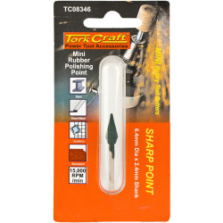 Mini Rubber Polishing Point 6.4mm Sharp Point 2.4mm Shank