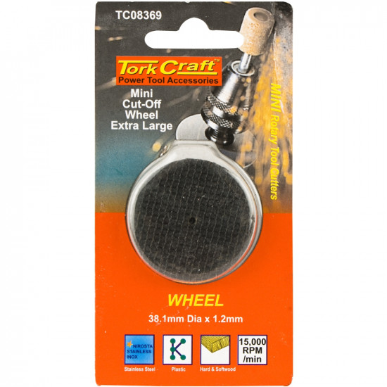 Mini Cut-off Wheel Extra Large 38.1mm X 1.2mm Mini Cut-off Wheel Extra Large 38.1mm X 1.2mm