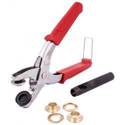 Grommet Setting Tool Kit C/w 10pc Eyelets 12mm