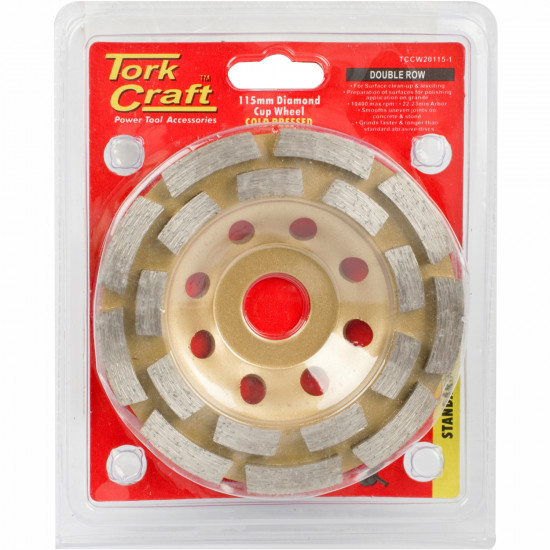 Dia. Cup Wheel 115 X 22.23mm Dbl Row Cold Pressed