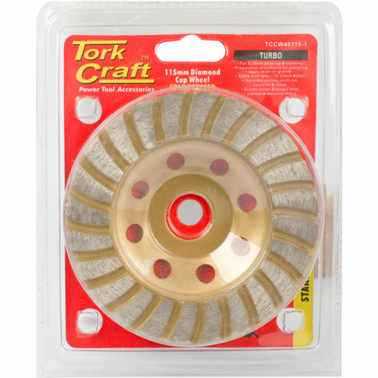 Dia. Cup Wheel 115mm X 22.23mm Turbo Cold Pressed