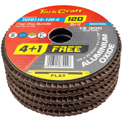 Flap S&ing Disc 115mm 120grit 4+1 Free A/o