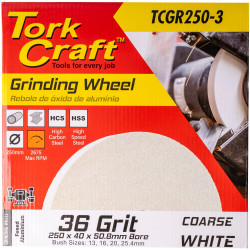 Grinding Wheel 250 X 40 X 50.8mm Bore Coarse 36g White