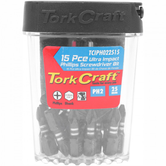Impact Phil.2 X 25mm Insert Bit 15pc Tic Tac Case Ph2 Impact Phil.2 X 25mm Insert Bit 15pc Tic Tac Case Ph2