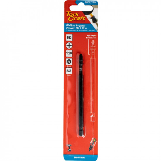 Impact Ph2 X 110mm Power Bit 1pc Carded Impact Ph2 X 110mm Power Bit 1pc Carded