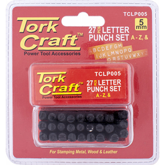 Letter Punch Set 5mm (a-z) Capital Black Finish Letter Punch Set 5mm (a-z) Capital Black Finish
