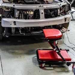 Mechanic Creeper/chair 2-in-1 Metal Frame Cushion 6 Wheel