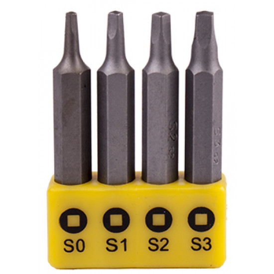 Screwdriver Bit Set Square Recess 4pce 50mm Sq0.1.2.3 Screwdriver Bit Set Square Recess 4pce 50mm Sq0.1.2.3