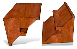 Classical cove router bit profile wood example